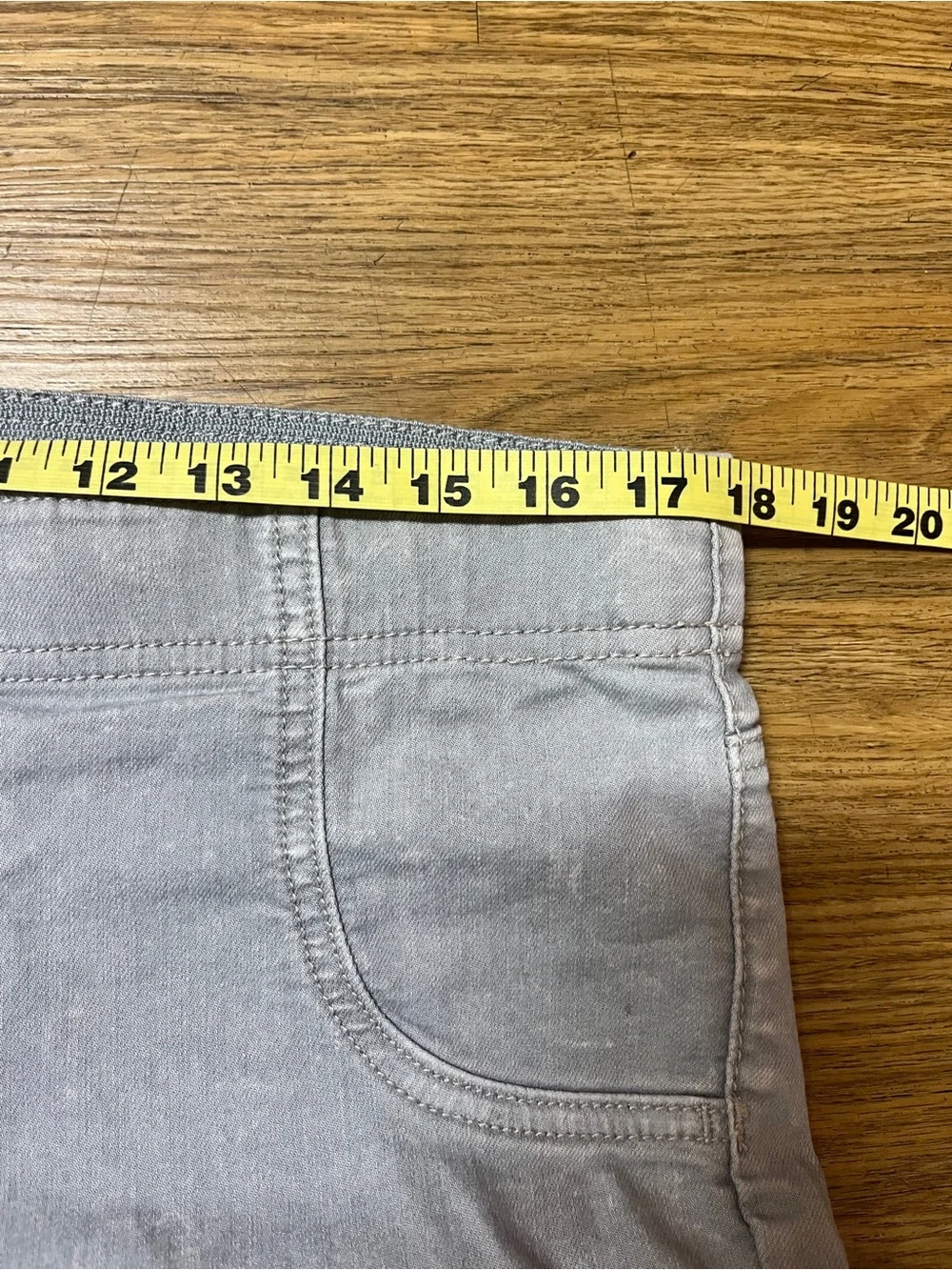Free People Women’s Gray Faded Wash Ankle Cropped Pull-On Pants Capri Mid-Rise